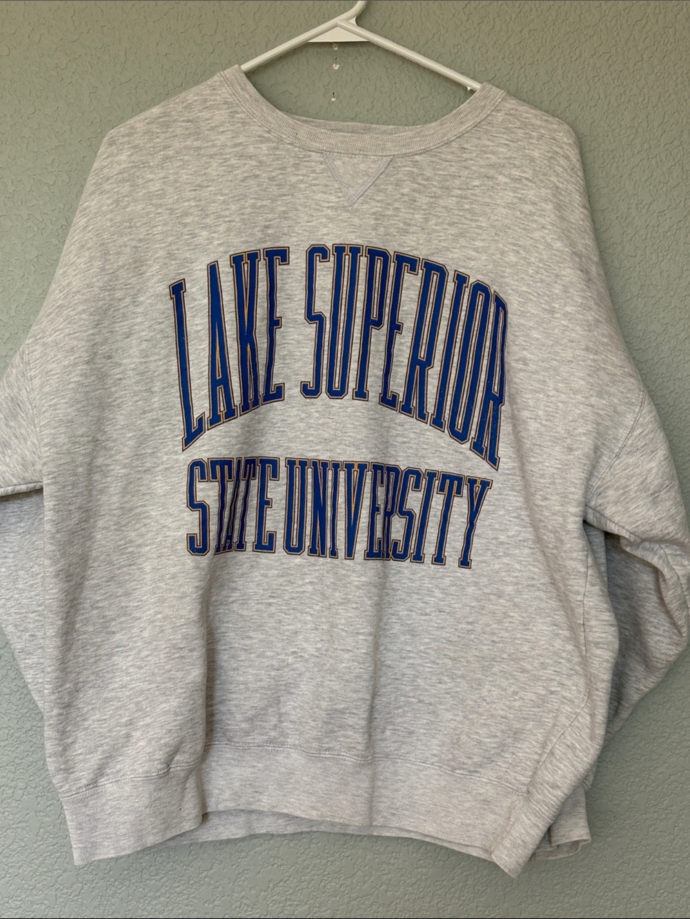 Vintage Lake Superior State University Grey Crewneck Sweatshirt